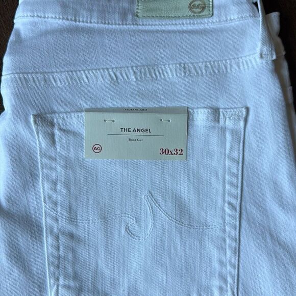 NWT AG Adriano Goldschmeid white jeans the angel bootcut womens size 30x32 stret - Picture 2 of 8